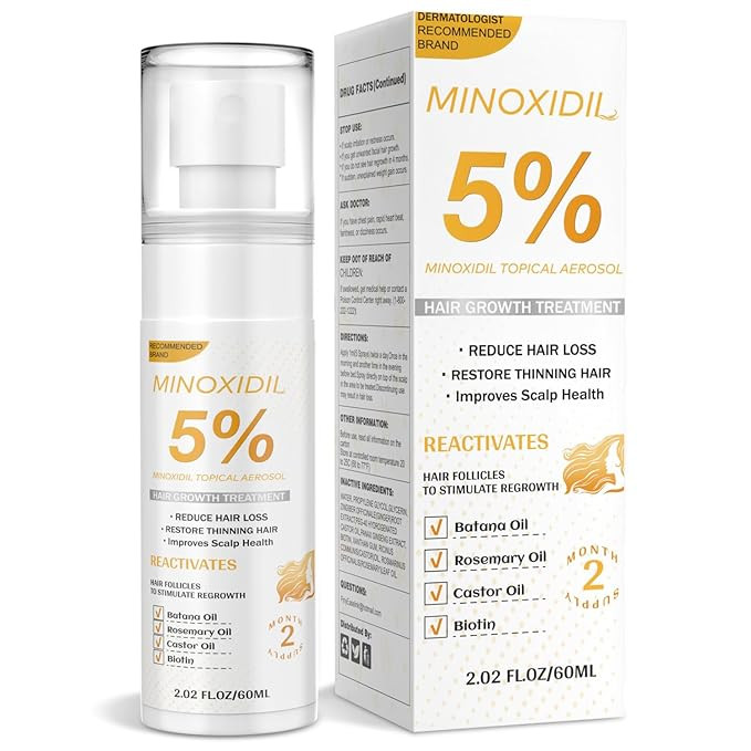 Minoxidil for Men and Women, Hair Growth Biotin Serum with Batana and Rosemary for Hair Beard Reg... | Amazon (US)
