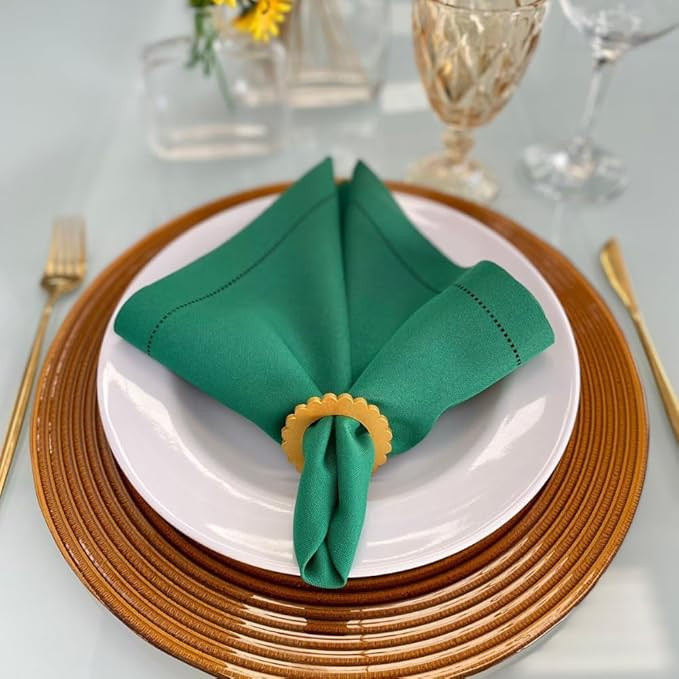 Guardanapos de Tecido Mesa Posta Decorativo Ajour 40x40 Premium - 6 Unidades VERDE BANDEIRA | Amazon (BR)