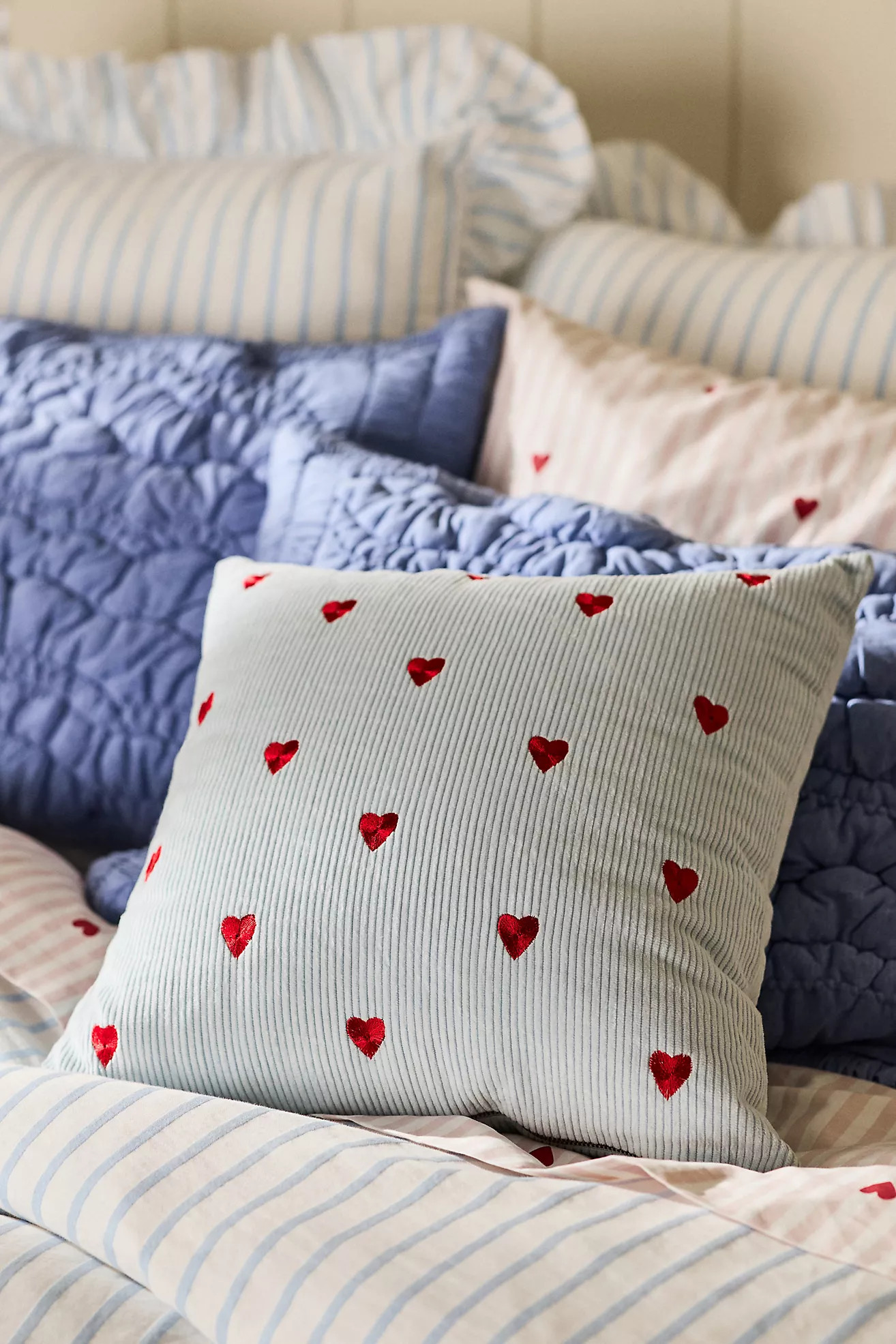 Velvet Corduroy Embroidered Icon Pillow | Anthropologie (US)