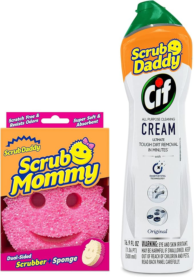 Scrub Daddy Scrub Mommy + Cif Cream All Purpose Cleaner, Original - Cleaning Supplies with Househ... | Amazon (US)
