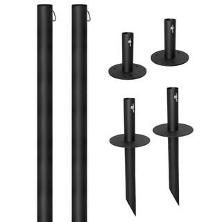 EXCELLO GLOBAL PRODUCTS Two 10 ft. String Light Poles, Black EGP-HD-0359 - The Home Depot | The Home Depot