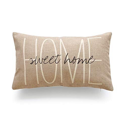 Hofdeco Lumbar Pillow Case Tan Grey His and Her Love Script HEAVY WEIGHT FABRIC Cushion Cover 12x20  | Amazon (US)