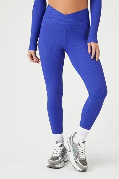 Active Ribbed Surplice Leggings | Forever 21
