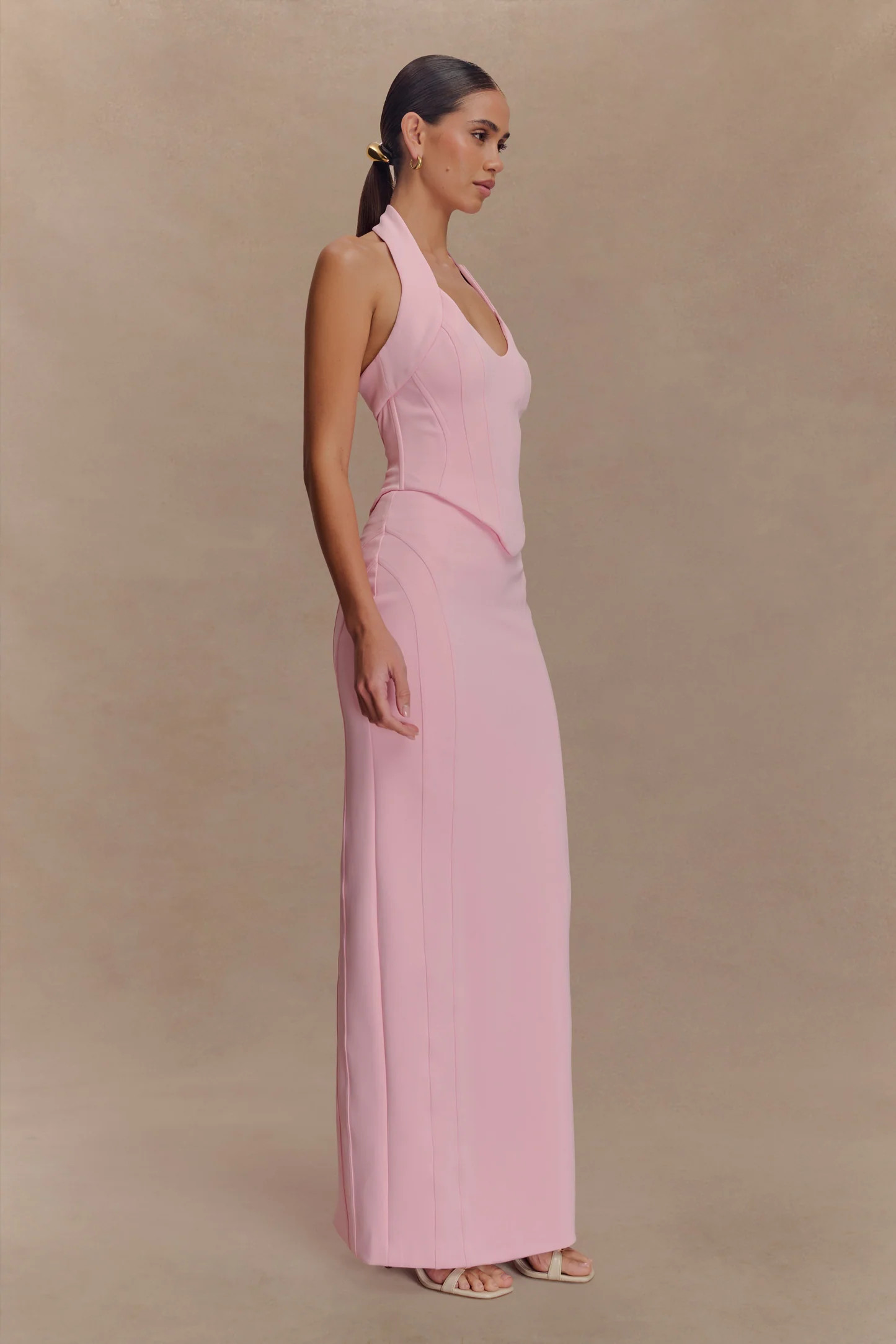 Meadow Corset Halter Top - Candy Pink | Meshki UK