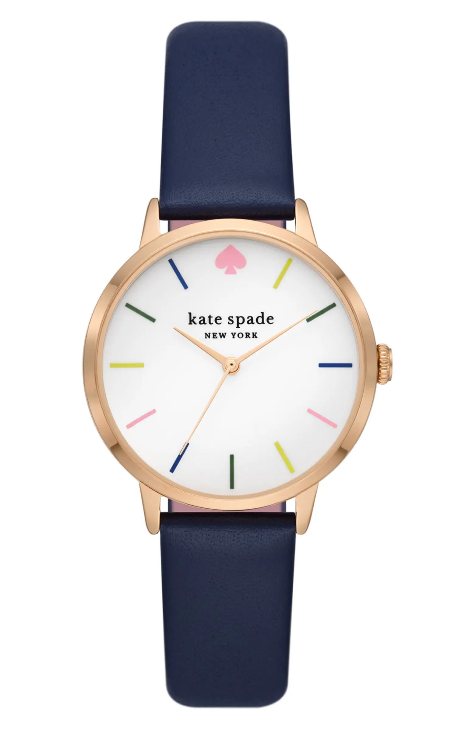 metro leather strap watch, 34mm | Nordstrom