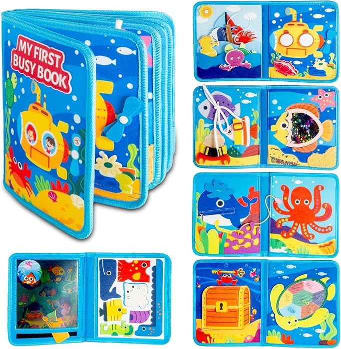 Montessori Busy Book for Toddlers, Educational Sensory Activity Book with Life Skills Training, Q... | Amazon (US)