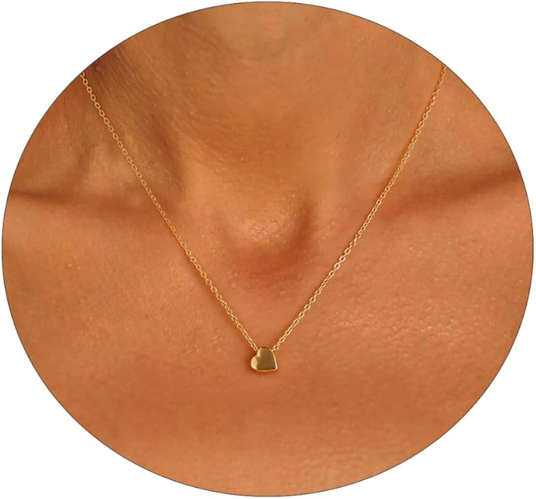ASCOMY Dainty Gold Necklace for Women 14K Gold Plated Necklaces for Her Delicate Love Heart Neckl... | Amazon (US)