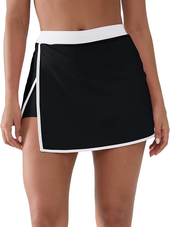Women's Athletic Skort with Built-in Shorts -Tennis Skirt with Pockets, High Waisted Side Slit Yo... | Amazon (US)