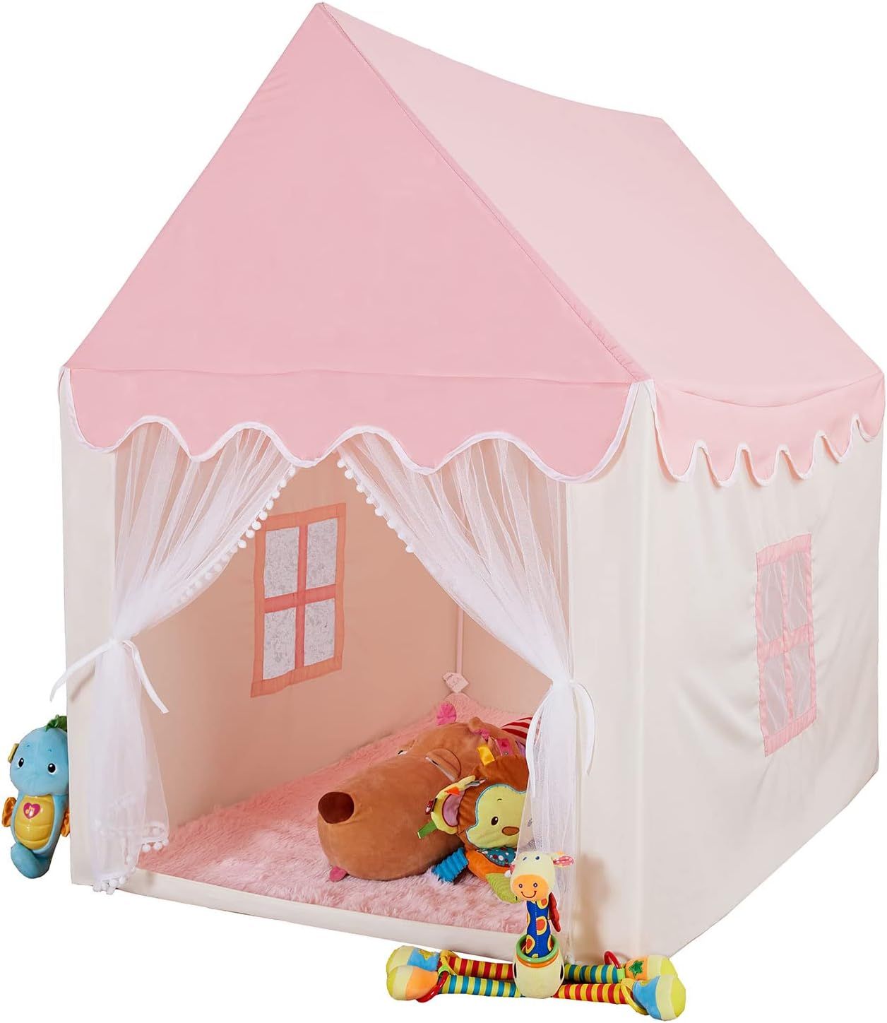 LTKX Kids Play Tent for Girls Princess Tent Pink Castle Playhouse for Toddlers Indoor and Outdoor... | Amazon (US)