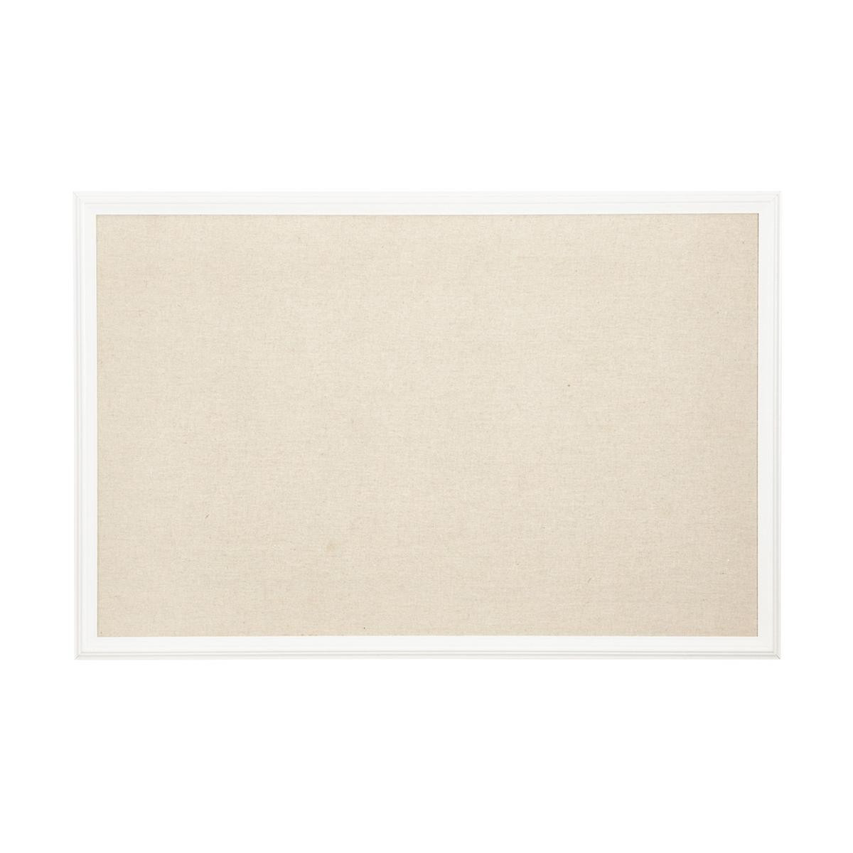 U-Brands White & Natural Large Farmhouse Linen Bulletin Board | The Container Store