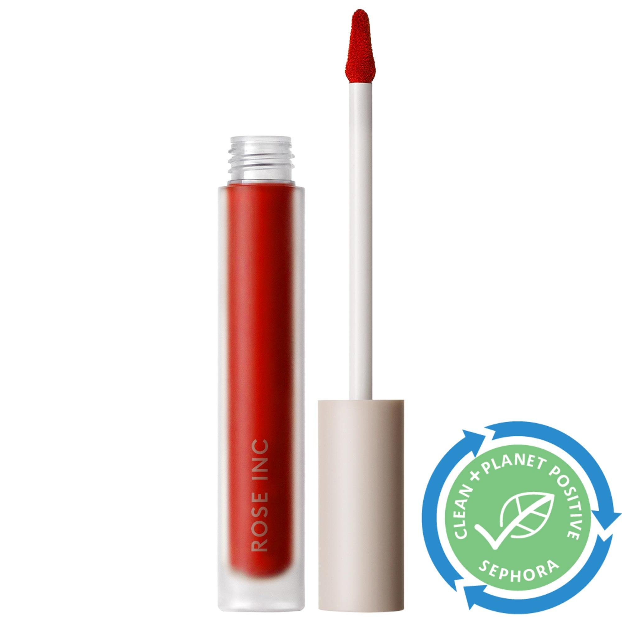 ROSE INC Lip Cream Longwearing Matte Liquid Lipstick with Squalane Red Red Rose 0.1 oz / 3.2 mL | Sephora (US)