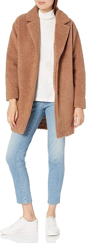 Amazon Brand - Daily Ritual Women's Teddy Bear Fleece Oversized-Fit Lapel Coat | Amazon (US)