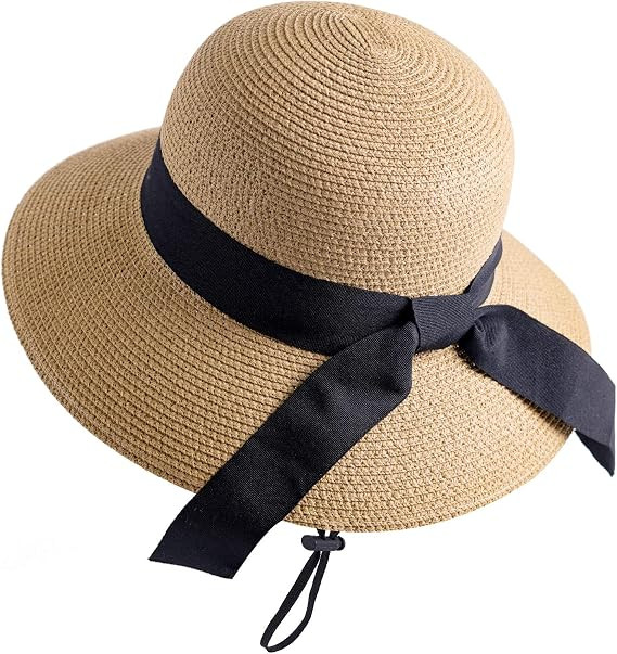 FURTALK Womens Beach Sun Straw Hat UV UPF50 Travel Foldable Brim Summer UV Hat | Amazon (US)