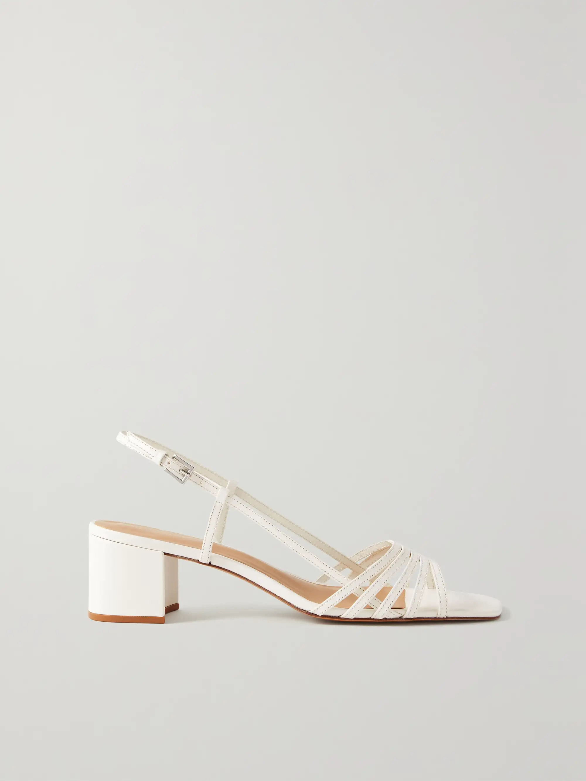 White Eleonora metallic leather slingback sandals | REFORMATION | NET-A-PORTER | NET-A-PORTER (UK & EU)