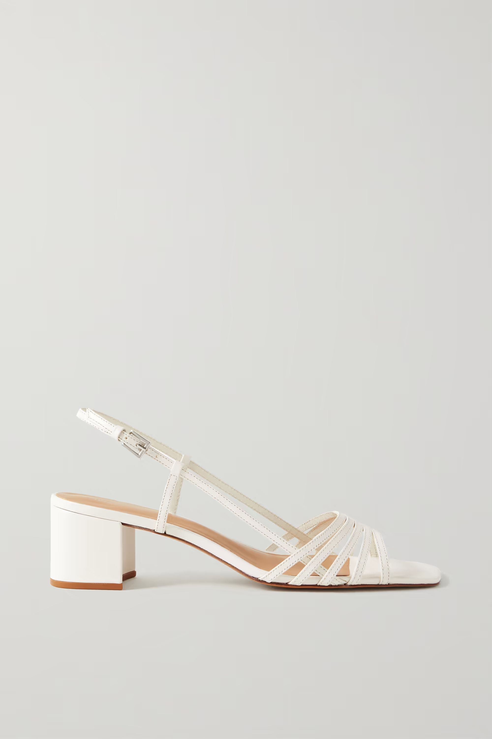 White Eleonora metallic leather slingback sandals | REFORMATION | NET-A-PORTER | NET-A-PORTER (UK & EU)