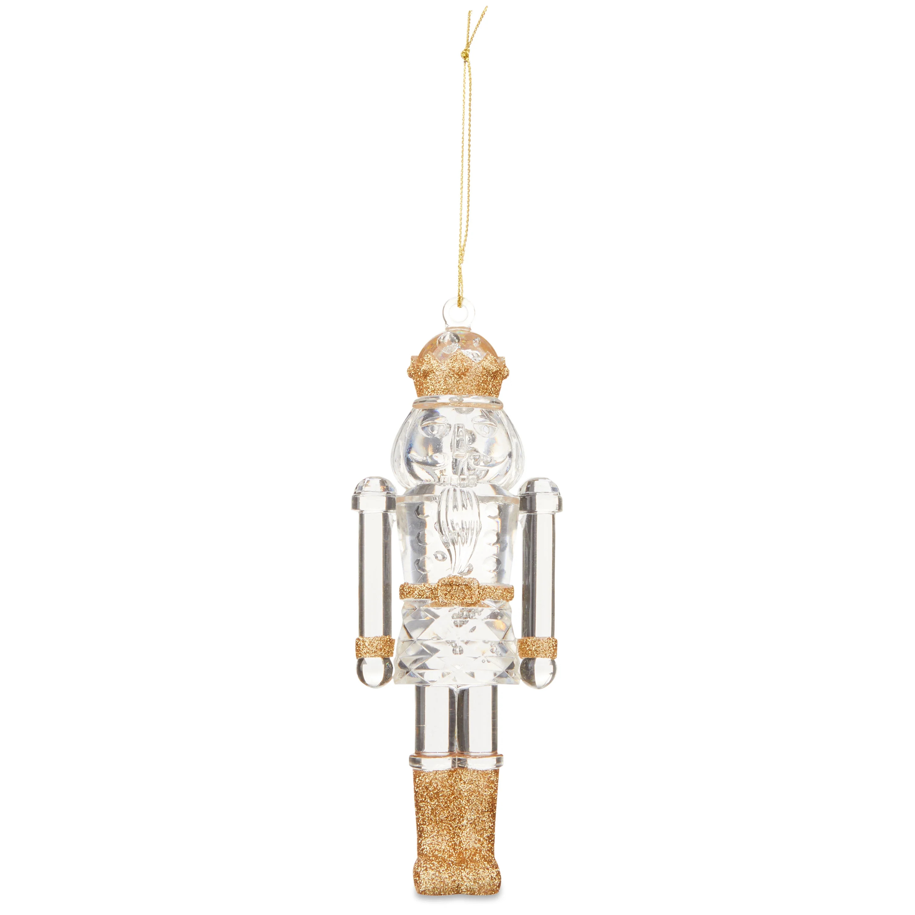 Gold and Transparent Nutcracker Decorative Ornament, 6.2 in, by Holiday Time | Walmart (US)