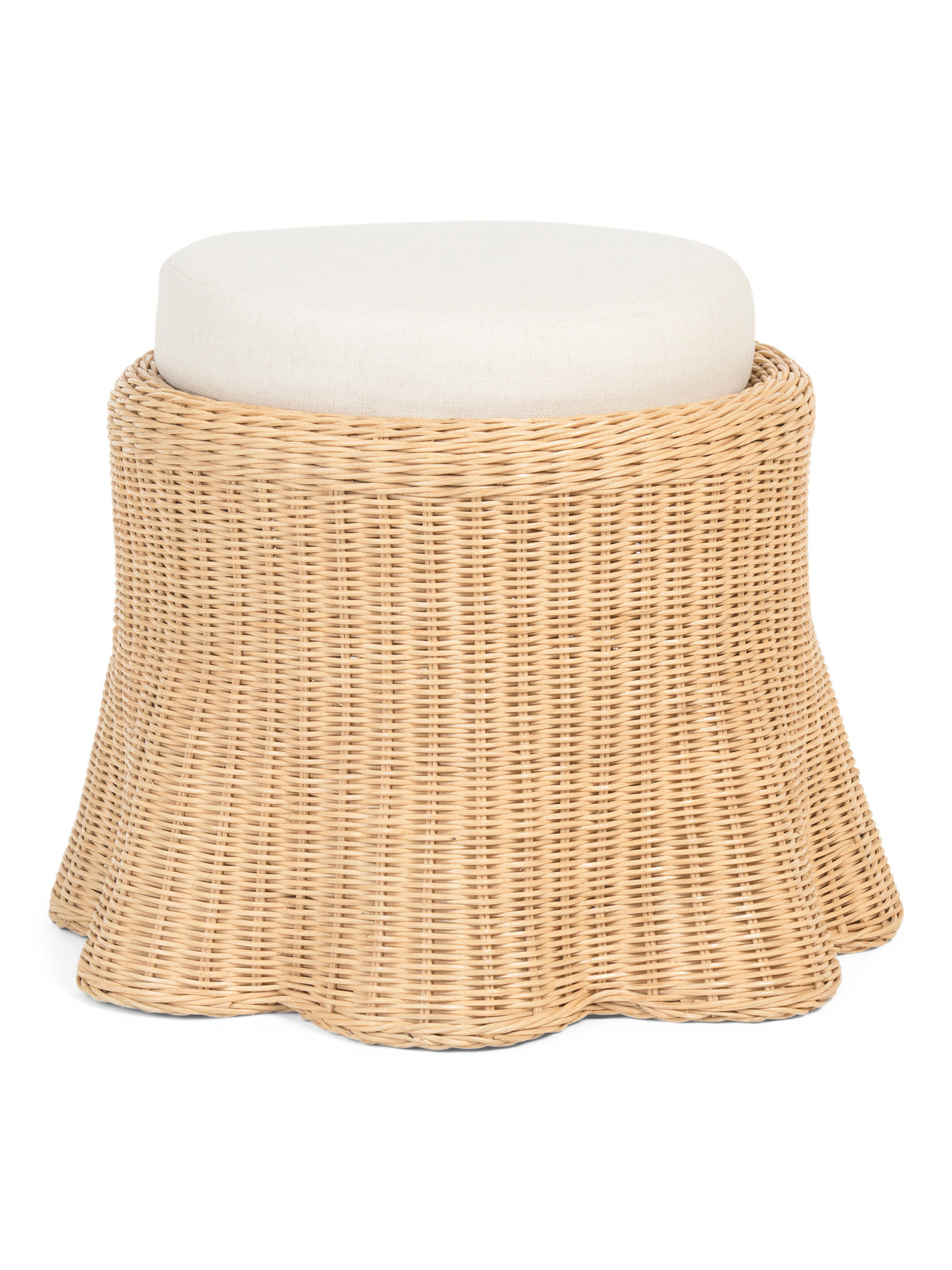 18x18 Scalloped Round Ottoman | Poufs & Ottomans  | Marshalls | Marshalls