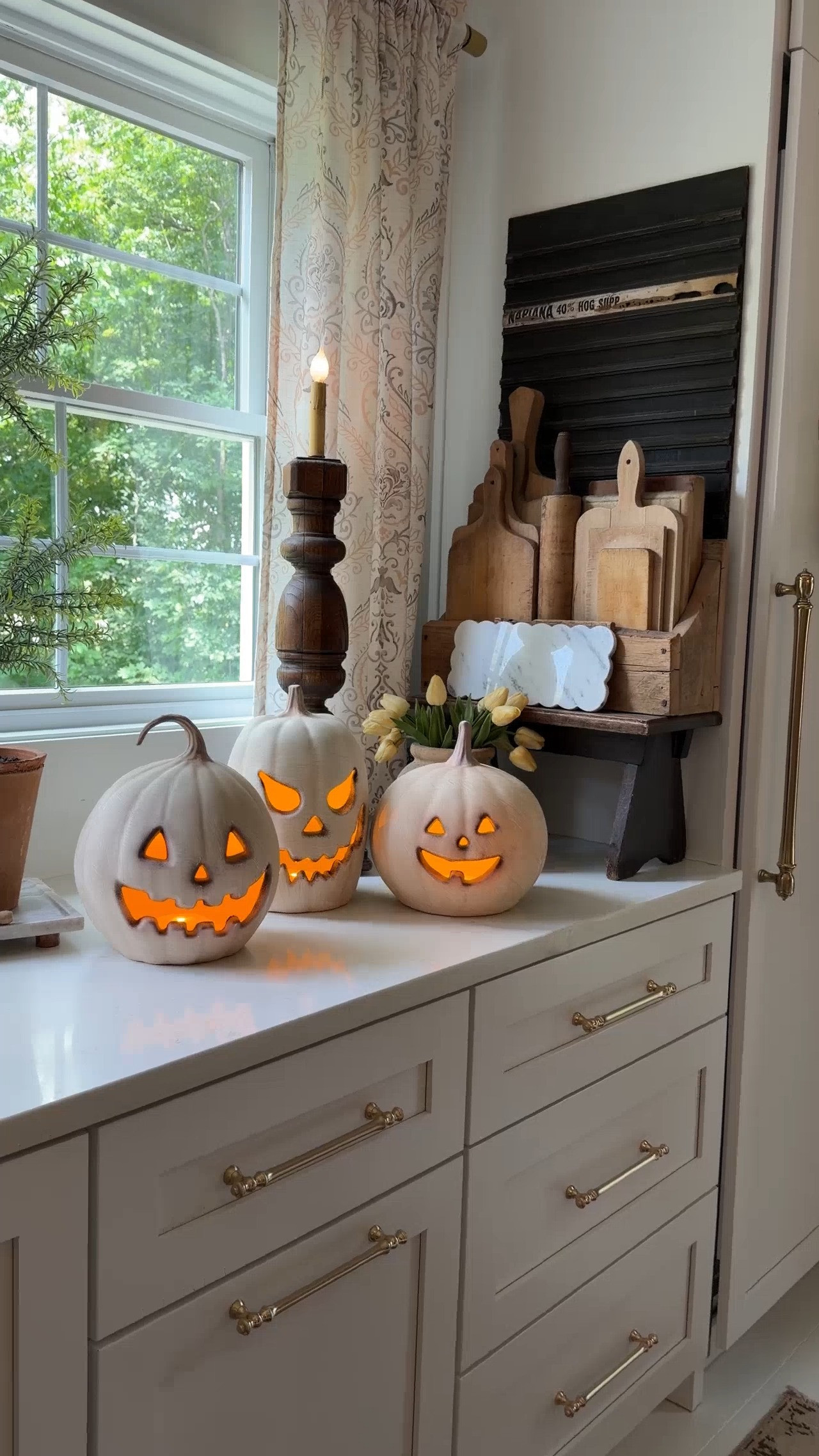 I love the addition of these inexpensive pumpkins from Target. They blend so well with our antique pieces.  

 #LTKSeasonal #LTKHome