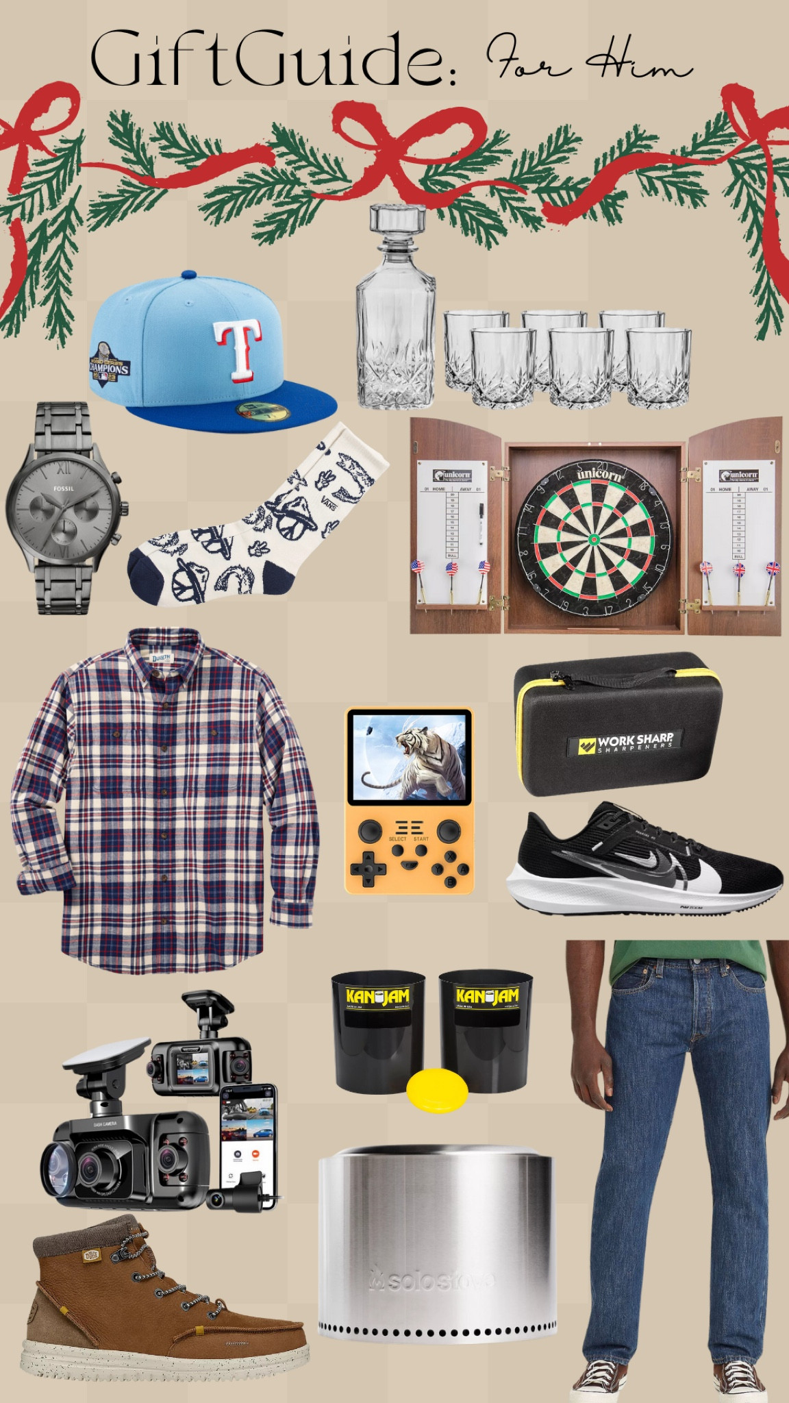 Gift guide for him 
Dude games shoes fossil Levis rangers work boots decanter set 

#LTKGiftGuide #LTKmens #LTKHoliday