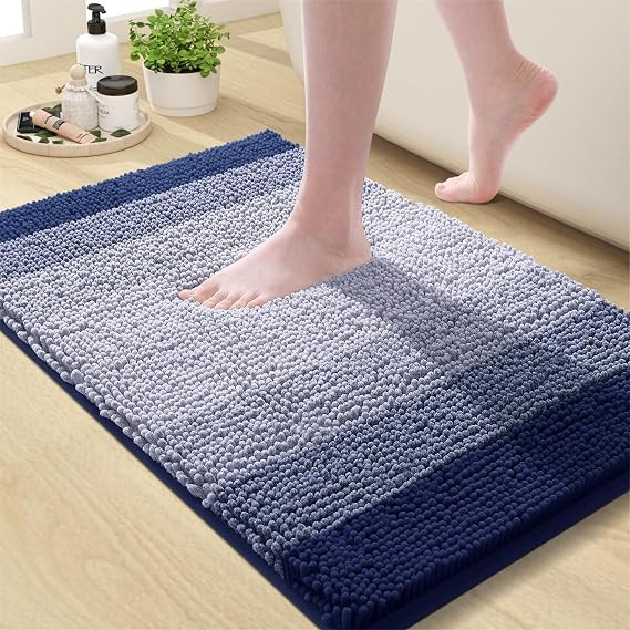 OLANLY Bathroom Rug, Extra Soft Chenille Thick Absorbent Shaggy Mat, Non-Slip Machine Wash Dry Pl... | Amazon (US)