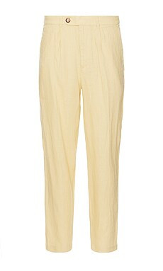 Bound Smart Pleat Linen Trousers in Maize Yellow from Revolve.com | Revolve Clothing (Global)