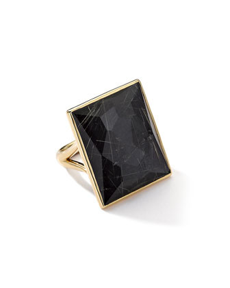 18K Gold Gelato Medium Baguette Ring in Quartz/Hematite | Bergdorf Goodman
