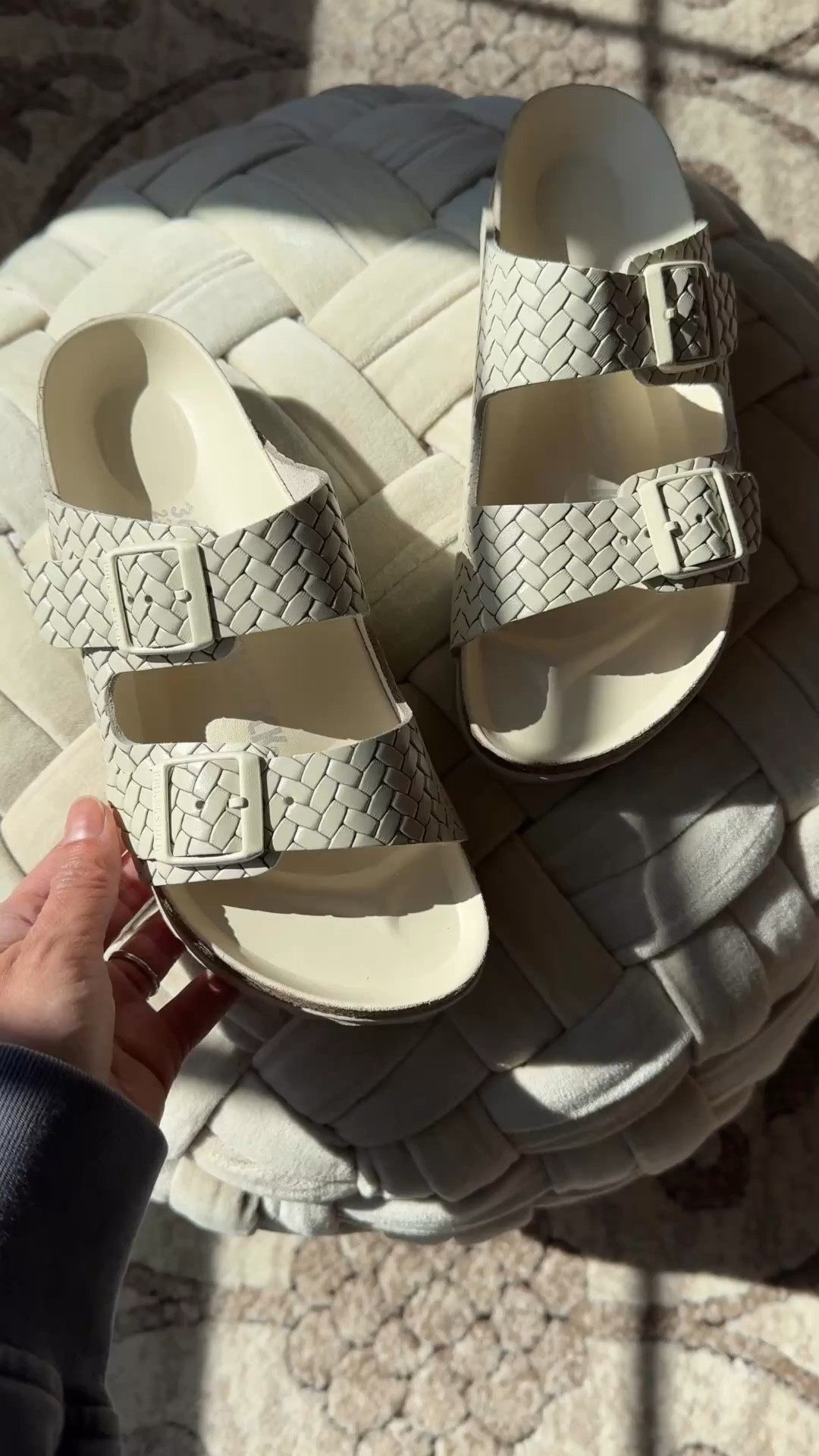 Spring break. Vacation. Resort wear. Slide sandals. 
New look to an old fave.
This two-strap slide sandal is an all-time favorite style, looking fresh in ecru leather, with embossed woven texture. The footbed is also smooth leather. 
I take my true Birkenstock size in these sandals, in the narrow width. They also come in regular width also. This style is also available in black. 
Looks good with spring, summer, and vacation outfits  

#LTKTravel #LTKOver40