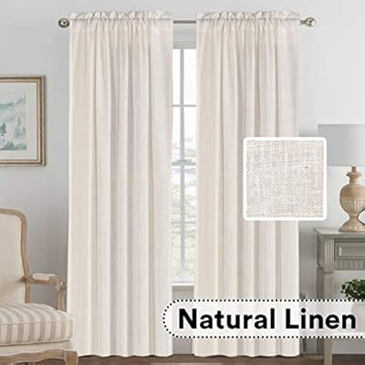 H.VERSAILTEX Linen Curtains Light Filtering Privacy Protecting Panels Premium Soft Rich Material ... | Amazon (US)