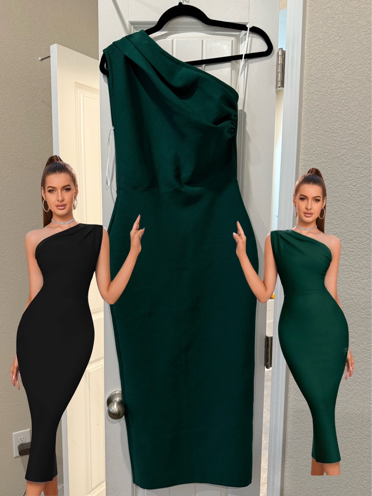 Gorgeous bodycon wedding guest dress from Amazon! Also available on Shein with more colors available. Wearing a small. Smooths & hugs your curves!

#LTKWedding #LTKActive #LTKParties
