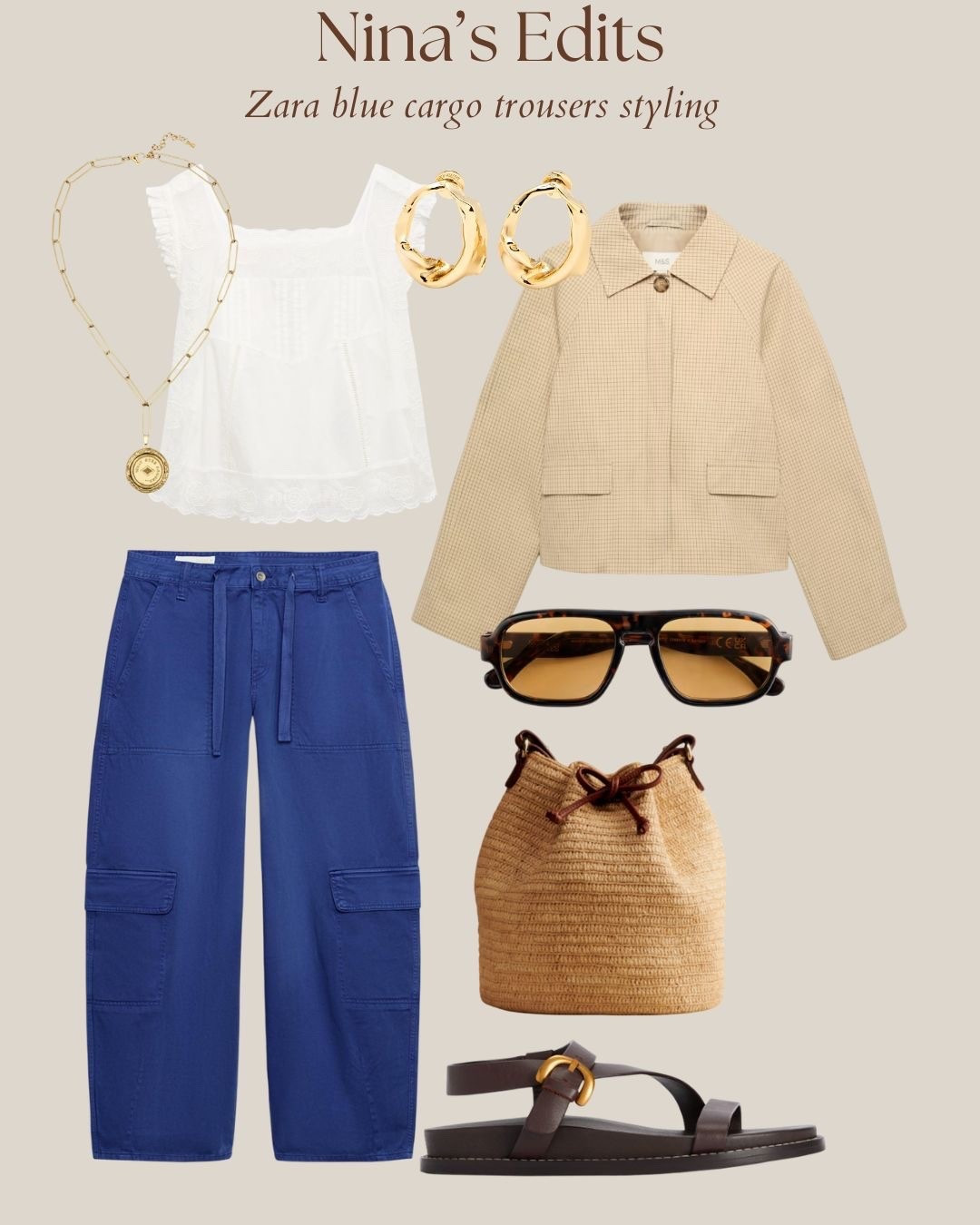 Zara blue cargo pants styling inspiration 

#LTKsummer