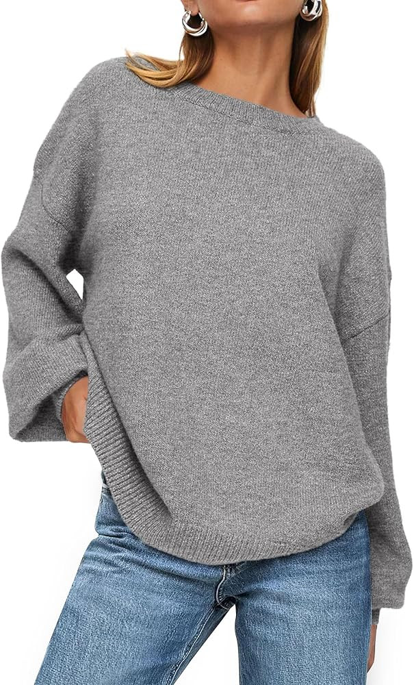 PRETTYGARDEN Women's 2025 Fall Sweaters Casual Crew Neck Long Sleeve Pullover Tops Ribbed Knit Lo... | Amazon (US)