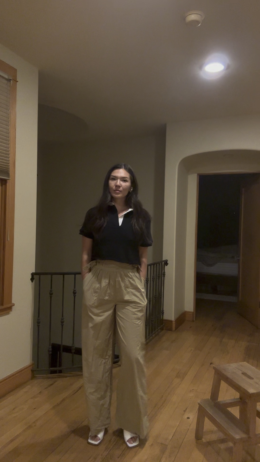 The polo and baggy pants combo 🫡 but wore with chucks in the pods because I was over it loll