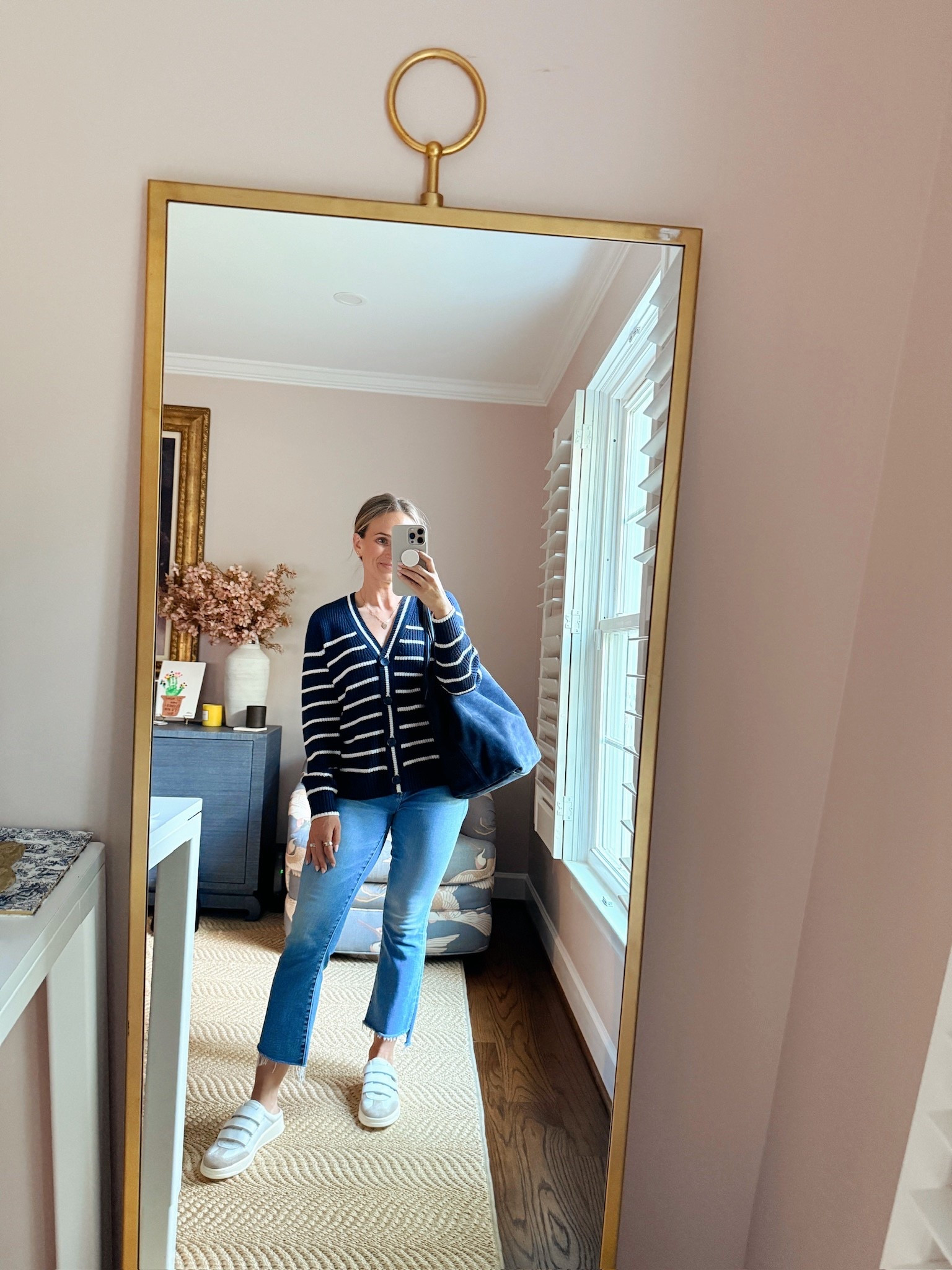 Striped cardigan is such a good price (wearing an XS)! The Veronica beard sneaker mules are some of my favorites! And I’m so excited about my new Madewell navy suede tote!

#LTKShoeCrush #LTKItBag #LTKStyleTip