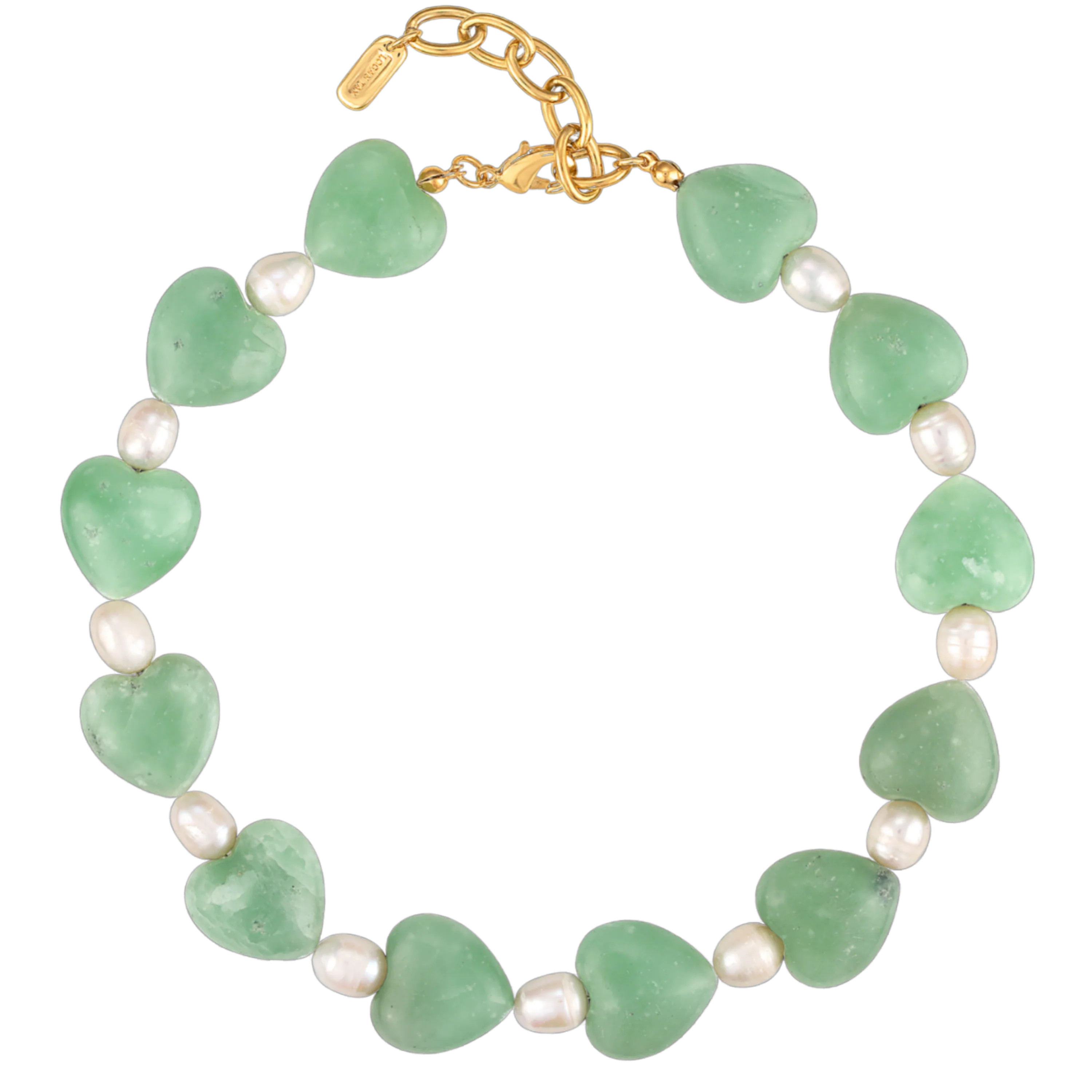 Aqua Heart Stone Necklace | Logan Tay
