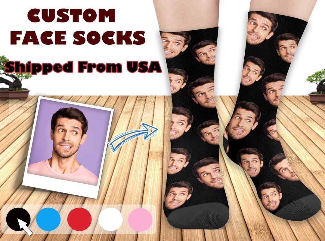 Custom Socks With Face Personalized Picture Print Sock Made - Etsy | Etsy (US)