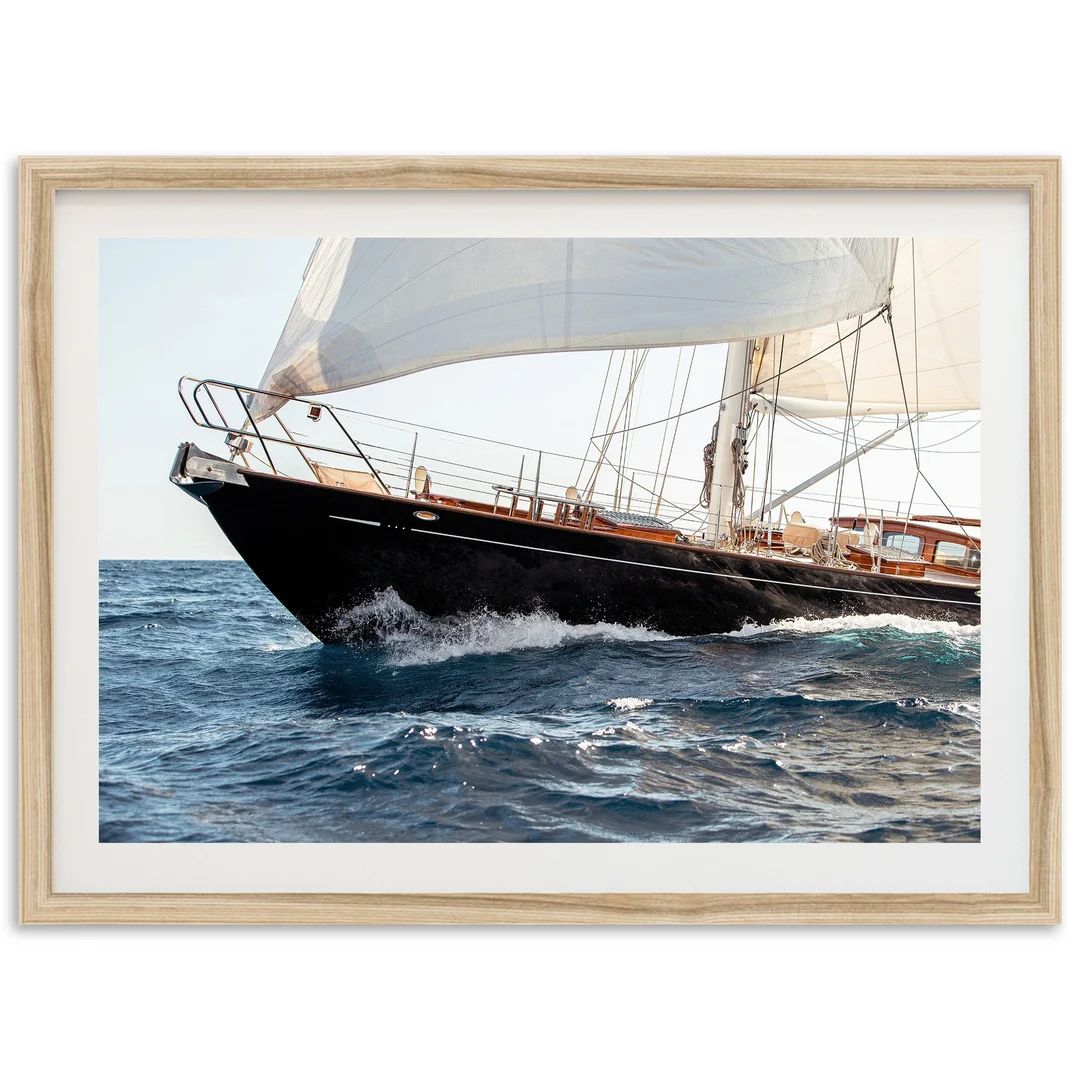 Fine Art Photography Print Ocean Sail Boat Yacht Coastal Wall Art Framed Beach Lifestyle Home Dec... | Etsy (US)
