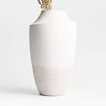 Slope White Ceramic Vase 17" + Reviews | Crate & Barrel | Crate & Barrel