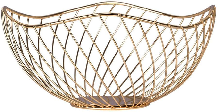 IBWell High Style Curved-Edge Modern Creative Stylish Single Tier Dish,Metal Iron Wire Fruit Vege... | Amazon (US)