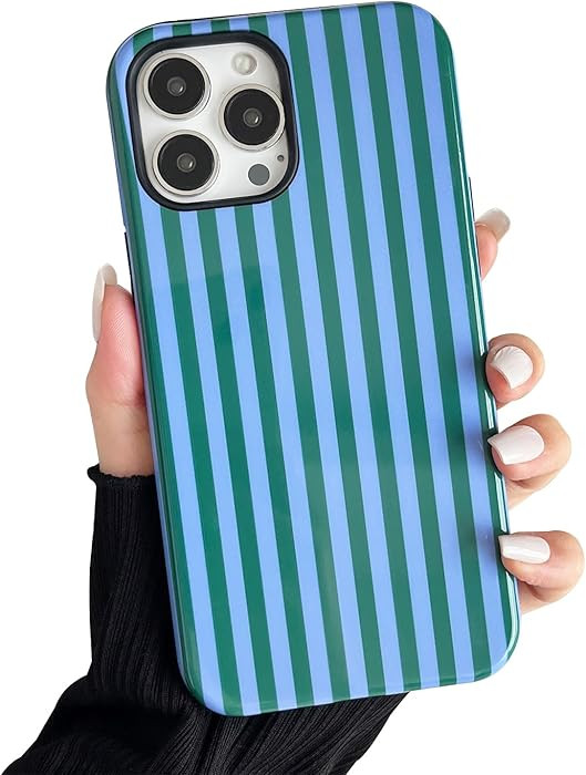 CHEDEMK Compatible with iPhone 16 Pro Max Case, Cute Fashion Aesthetic Striped Pattern Cover for ... | Amazon (US)