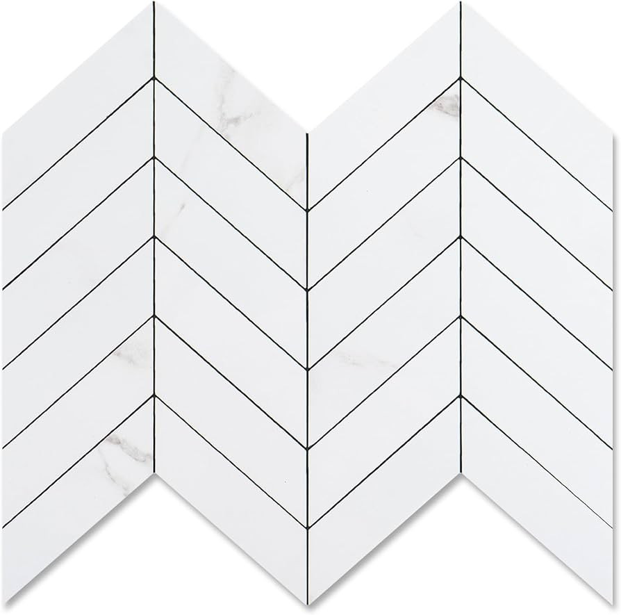 Herringbone Peel and Stick Backsplash, 10-Sheet Peel and Stick Tiles PVC Wall Tile Stick on Backs... | Amazon (US)