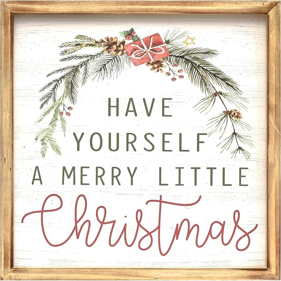 Vintage Christmas Decorations, Rustic Merry Christmas Signs Perfect Christmas Decor Classic Farmh... | Amazon (US)