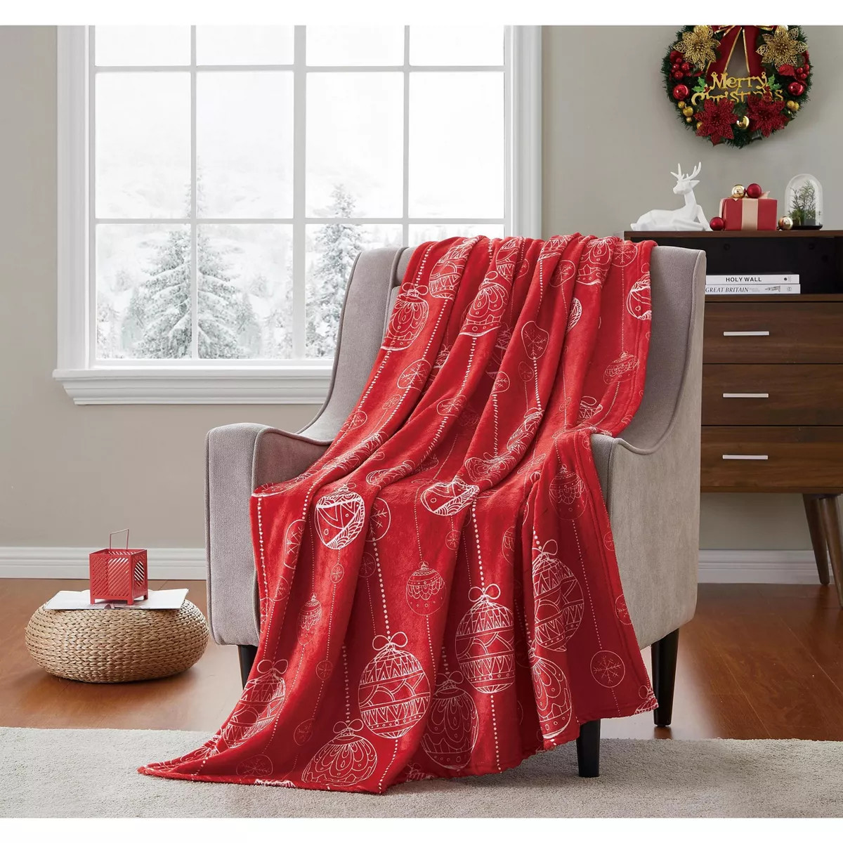 Kate Aurora Holiday Living Cinnamon Spice Colored Christmas Ornaments Plush Accent Throw Blanket ... | Target