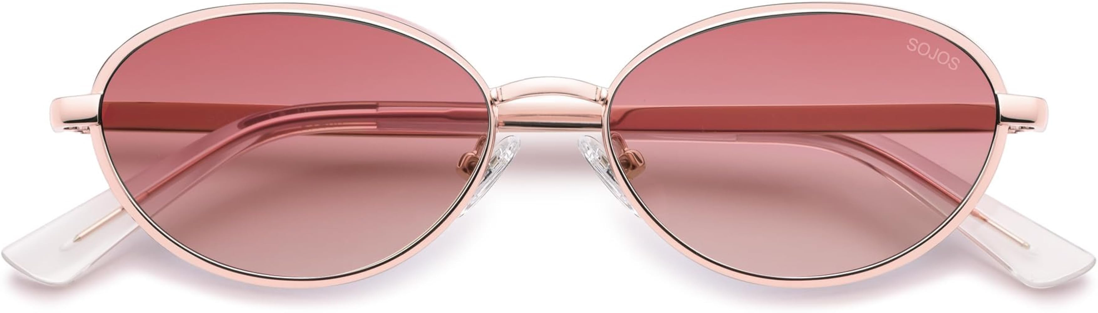 SOJOS Trendy Oval Cat Eye Polarized Sunglasses for Women Men, Chic 80s 90s Retro Fashion Sunnies ... | Amazon (US)
