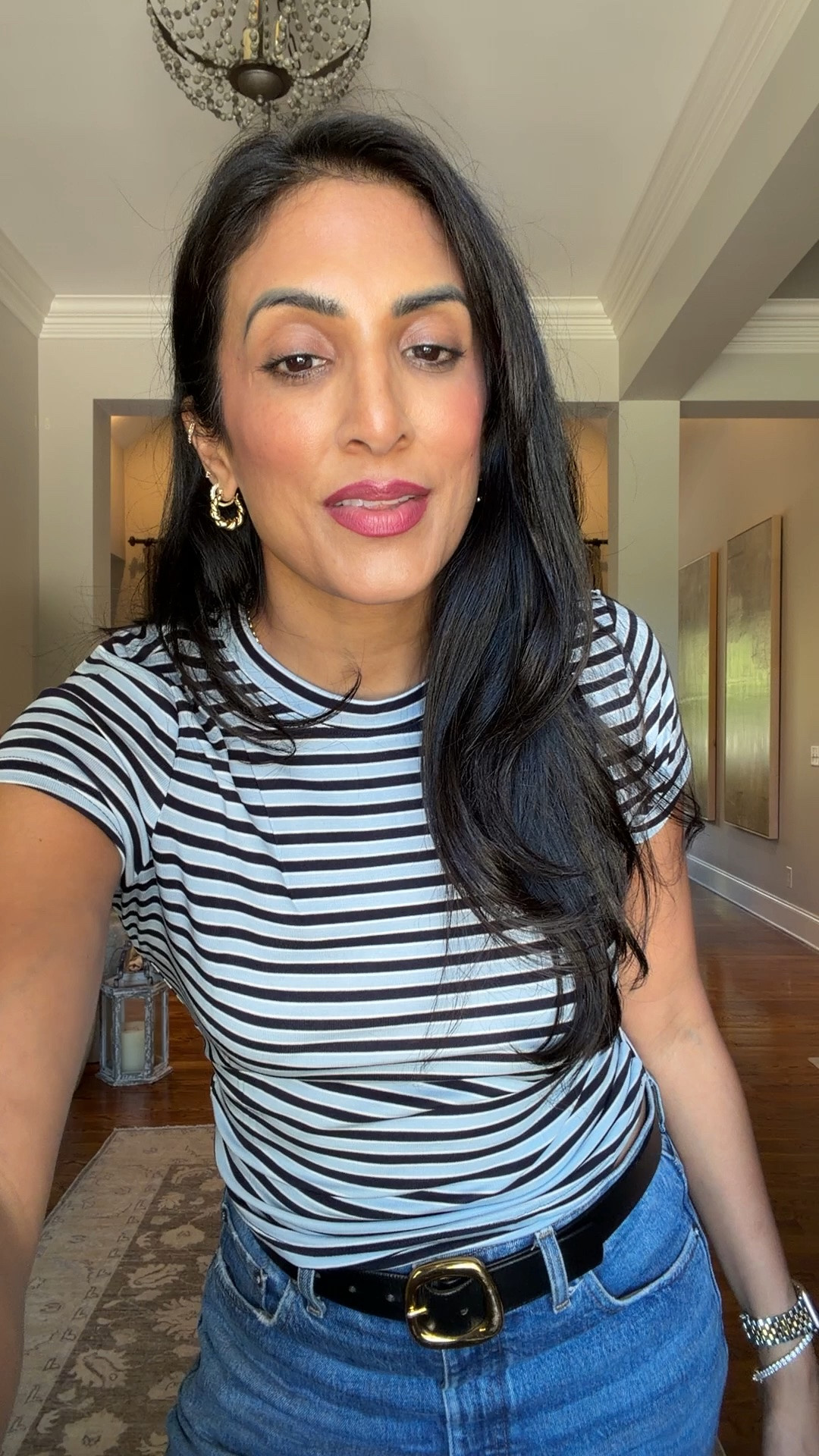 Stripes are everywhere! You will love this wrinkle free T-shirt ￼

#LTKootd #LTKSaleAlert #LTKstorytime