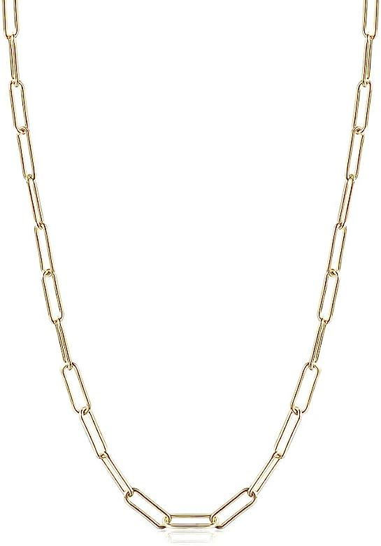 Gold Necklace Long Linear Link Chain Necklace Paperclip Chain Necklace for Women Girls(16/20/24 i... | Amazon (US)