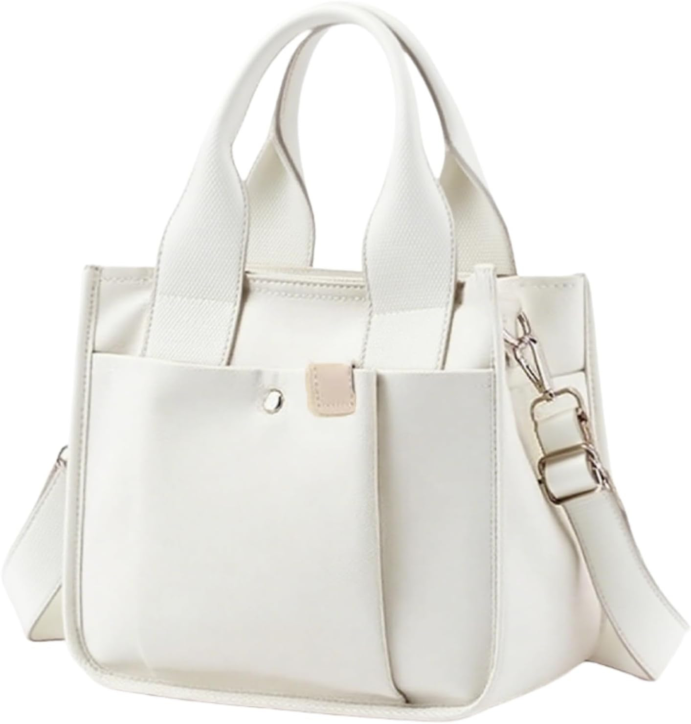 Small Canvas Tote Bag with Zipper, Canvas Multi-Pocket Crossbody Bag Purse Top Handle Satchel Handbags | Amazon (US)