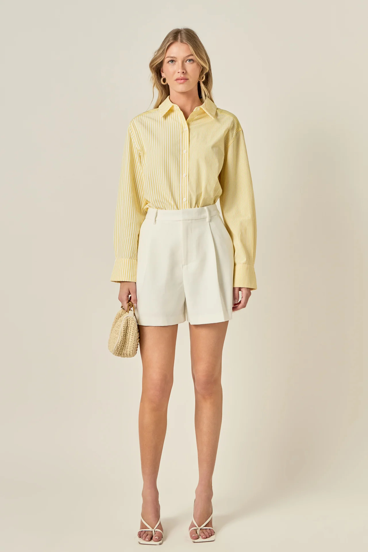 Pleated High Waisted Shorts | English Factory