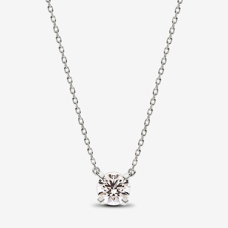Pandora Era Lab-grown Diamond Pendant Necklace 1.00 carat tw 14k White Gold | Pandora US