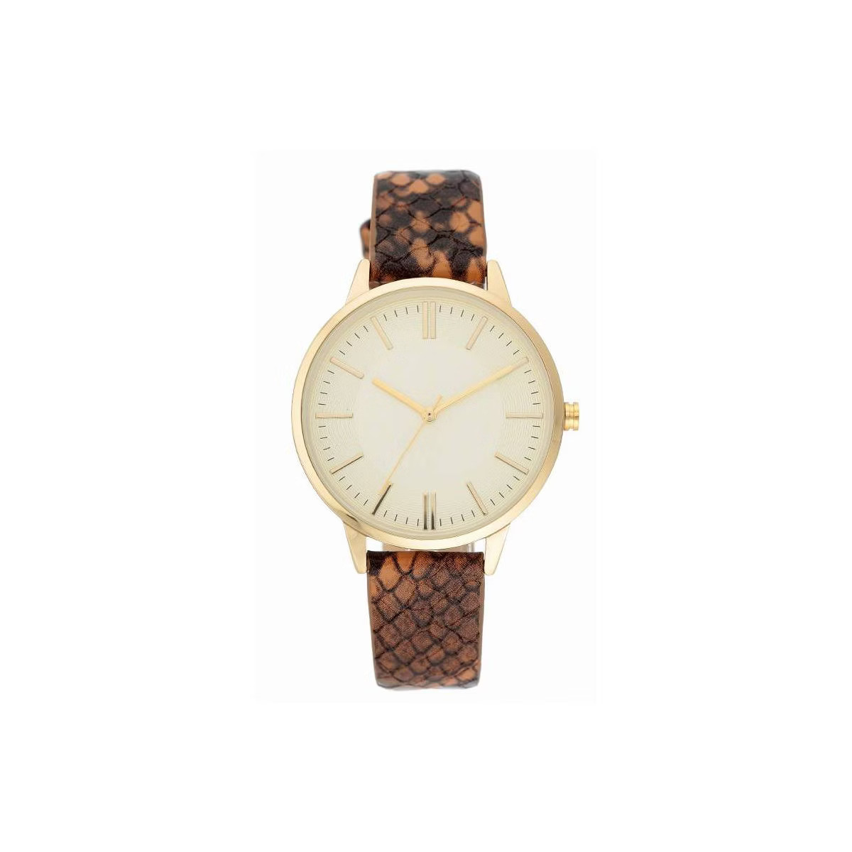 Women's Snakeskin Band Watch - A New Day™ Espresso | Target