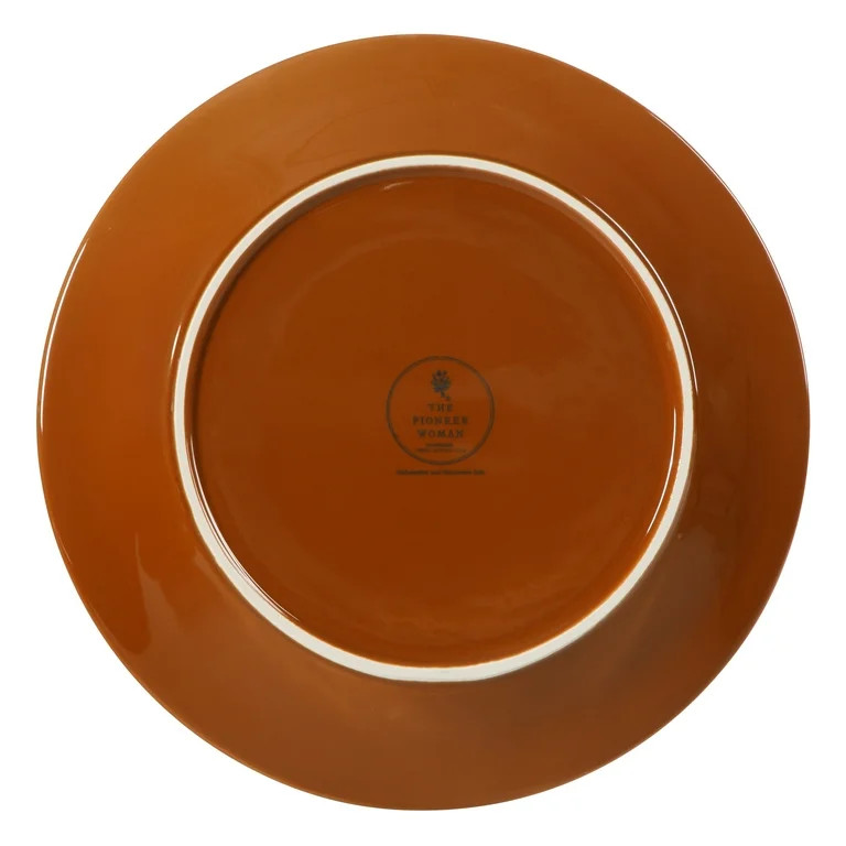 The Pioneer Woman Vintage Lace 12-Piece Ceramic Dinnerware Set, Caramel | Walmart (US)